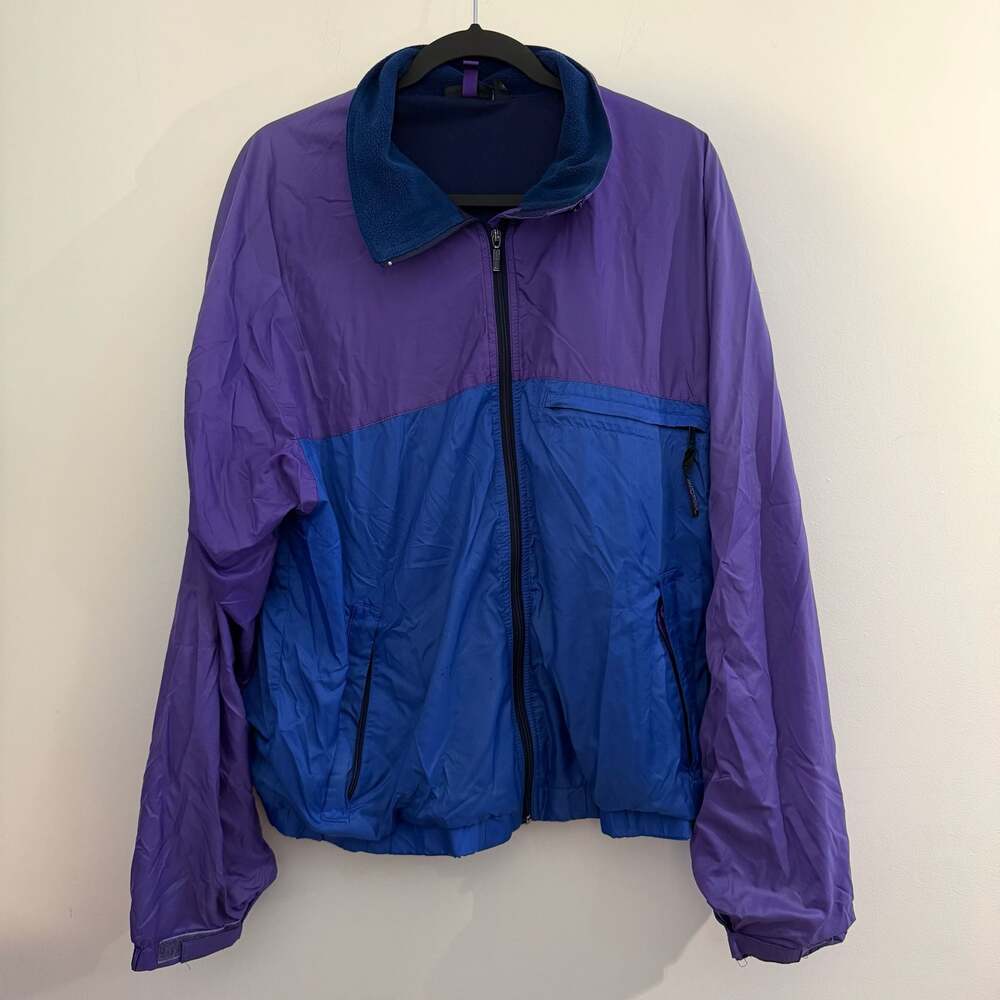 vintage Patagonia purple blue colorblock fleece lined jacket size large